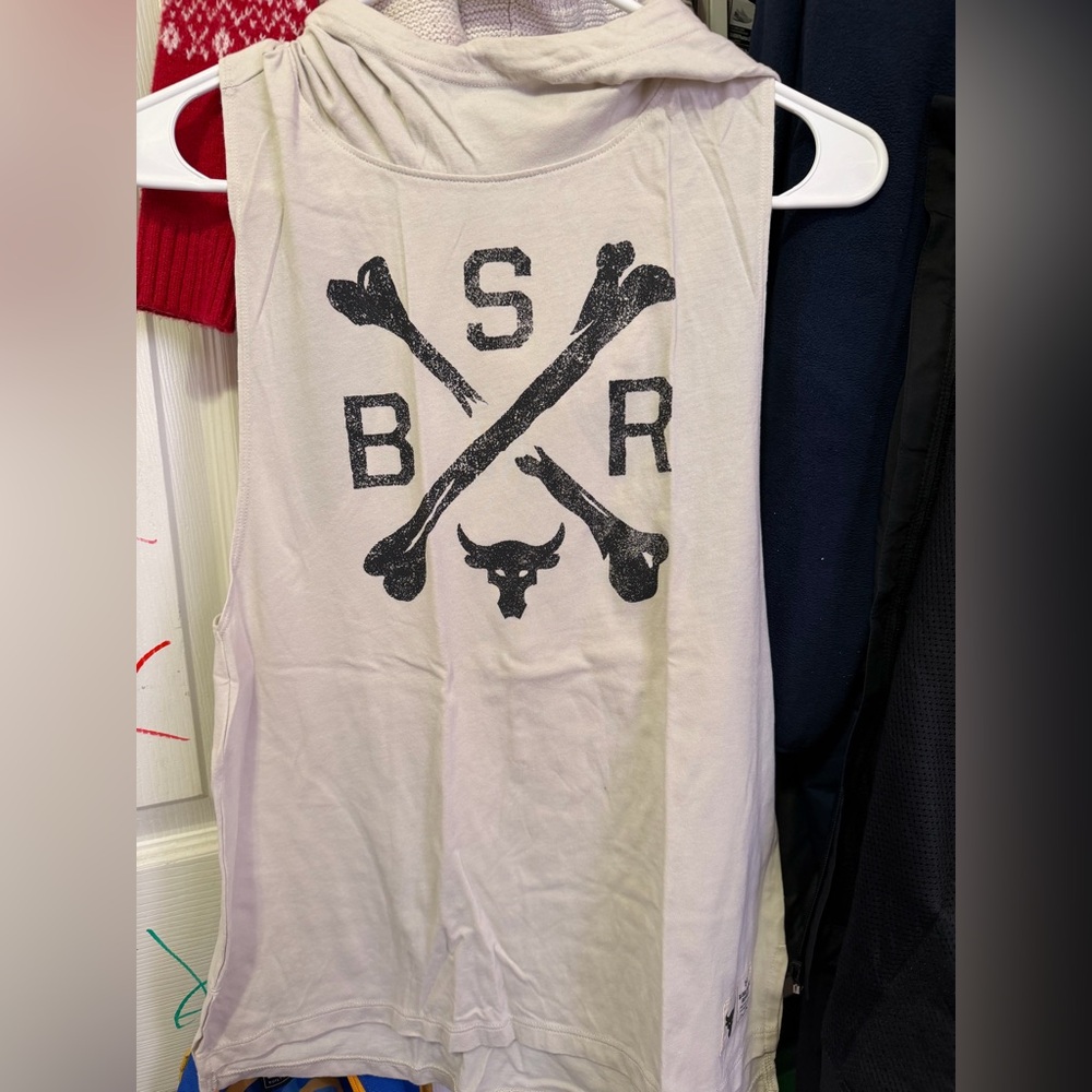 Under Armour White Tank Top with Black Graphic